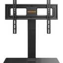 Perlegear Universal Swivel TV Stand Base for 32–70 inch TVs, Height Adjustable Table Top TV Stand Mount with Tilt, Tempered Glass Base, Holds up to 88 lbs, Max VESA 400x400mm, PGTVS26