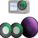 NEEWER ND Filter Kit Compatible with DJI Osmo Action 5 Pro/4, Variable ND8-32 (3-5 Stops) + CPL + Black Mist Diffusion 1/4 Screw On Filter Multicoated HD Optical Glass Action Camera Accessories, FL-52