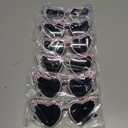 Kanayu 6 Pairs Heart Rhinestone Sunglasses Women Sunglasses for Bride,Bridesmaid,Wedding,Bachelorette Party(Black) (Black)