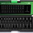 23 Pieces 1/4-Inch Drive Shallow and Deep 12-Point Impact Socket Set, CR-V, 5/32 to 9/16 in, SAE, 1/4"-1/4" Drill Adapter