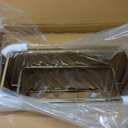 Rectangular 2-tier - 13 x 10.75 Inch White and Gold Marble Small Cake/Dessert Stand