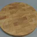 Extra Large & Thick Wood Cutting Board 13 x 13 x1.5 Inch, End Grain Built-In Compartment and Juice Canal, Heavy Duty Chopping Board, Thick Carving Board for Bread Fruits (Round: 13 x 13 x 1.5 inch)