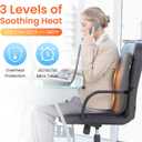 CILI Heated Lumbar Support Pillow for Office Chair, Ergonomic Back Support Cushion with Vibration, Memory Foam Chair Back Massager, Mothers Day Gifts for Mom