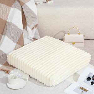 Marsui 22 Inches Meditation Floor Pillow for Adult Square Large Floor Pillows Cushions Thick Corduroy Floor Pillows for Sitting Memory Foam Seat Cushions for Yoga, Living Room, Sofa, Tatami, Outdoor