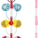 Nuolich 2Pcs Mouse Ears Headband Holder Polka Dot Hanging Wall Display Decor Vertical Headpiece Organizer Hair Bow Accessories Hanger Holder White