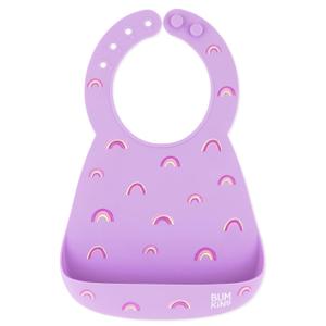 Bumkins Bibs, Silicone Pocket for Babies, Baby Bib for Girl or Boy, for 6-24 Months Up to Toddler, Essential Must Have for Eating, Feeding, Baby Led Weaning Supplies, Mess Saving, Rainbows Purple