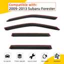 Rain Guards Compatible with 2009-2013 Forester Tape-On Side Window Visor Wind Deflector Vent Visors Car Accessories 4pcs