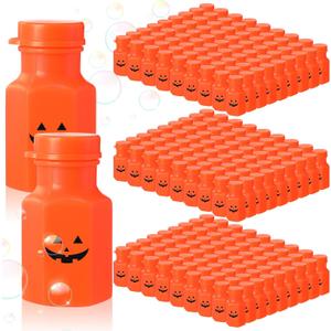 Wettarn 100 Pcs Halloween Bubbles for Kids 1.77 inch Mini Pumpkin Bubbles Bulk Kids Halloween Party Favors Toys Accessory Goodies Bag Fillers for Classroom Awards Outdoor
