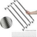 4 Pack 32 Inch Shower Grab Bar, YuanDe Brushed Nickel Bathroom Grab Bar Handle w/Anti-Slip Knurled Grip, Stainless Steel Bath Balance Bar, 1.25" Diameter Safety Hand Rail Support,Handicap Elderly - Missing Hardware
