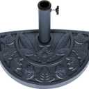 Umbrella Half Base - For Half Umbrella - Sturdy Resin - By Trademark Innovations (Gray)