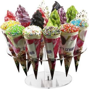 Ice Cream Cone Holder,16 Holes Ice Cream Cone Holder Stand,Cotton Candy Cones Holder,Acrylic Cone Holder,Cone Holder Stand