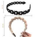 2-in-1 Decorative Hair Clips Non-Slip Grip - Nylon Braid Headbands for Women - Comfortable Accessories for All Types(braided whiteMetal black)