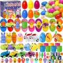 TOAPER 200PCS Prefilled Easter Eggs with Toys, Easter Party Favors, Easter Basket Stuffers, Easter Egg Hunt Prizes, Bulk Plastic Easter Eggs Gifts for Kids Classroom