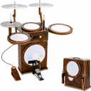 Portable Drum Set for Adults & Teens, Foldable All-in-One Practice Drum Kit with Bass Drum, Snare, Toms, Cymbals, Kick & Hi-Hat Pedals, Compact Drum Set for Home, Studio & Travel by Suttaya