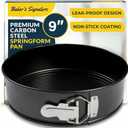 Cheesecake Pan 9 Inch Carbon Steel With Removable Bottom  Leakproof Design, Nonstick Coating Springform Pan  Durable Cake Mold With Secure Latch, Even Heat Cheese Cake Pans For Baking