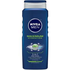 Nivea 3n1 Bdy Wsh Hydra M Size 16.9z Nivea Men'S Maximum Hydration 3n1 Body Wash 16.9z