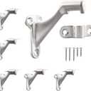 HOME MASTER HARDWARE Handrail Stair Brackets 3" Heavy Duty Staircase Hand Rail Bracket Support Hardware for Home or Office Stairways,Satin Nickel with Screws 6-Pack