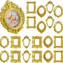 LHSYFBZ 20PCS Mini Vintage Resin Picture Frame, Mini Antique Photo Frame Oval Rectangle for DIY Jewelry Display, Photography Mobile Phone Photo and Wall Decor Hanging