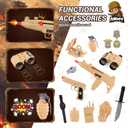 deAO Army Soldier Dress Up for Kid Military Costume Set Role Play with Helmet Accessories Solider Boy Dress up Halloween (Large, Yellow)