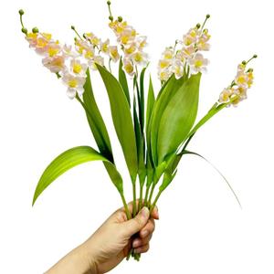 Artificial Flowers Lily of The Valley,Faux Flower Stems for Wedding,Silk Flowers for Wedding,Party, Floral Arrangements Home Centerpiece Table Decoration (6, Pink)