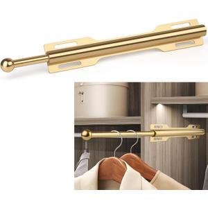 Valet Rod for Closet Pull Out, Rod for Bedroom Laundry Room Bathroom (1 Pack, 1 Pack - Gold)