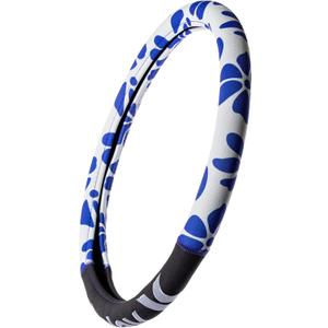 Hurley Universal Fit Steering Wheel Cover for Car, Truck, and SUV, Durable Steering Wheel Protection, Grip Off-Black/Conversational Jacquard