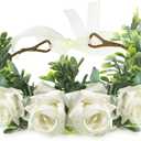 Honoson Dog Wedding Flower Collar Dog Wedding Attire Wreath Outfit Bow Pet Photo Prop Flowers Ring for Pets Cats and Puppy(Medium)