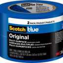 ScotchBlue Original Multi-Surface Painters Tape, 1.5 Inch Wide (1.41 in. x 60 Yds) 2 Rolls, Blue Paint Tape Protects Surfaces and Removes Easily, Masking Tape for Indoor and Outdoor Use (2090-36CC2)