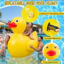 Hungdao 5 Feet Giant Inflatable Duck Huge Rubber Duck Large Blow up Inflatable Pool Float for Adult Summer Beach Swimming Pool Party Decoration