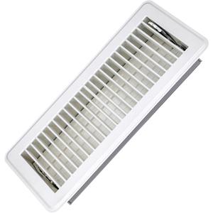4" x 10" Floor Register, Heavy Duty Steel Vent Cover for Home Floor, Walkable Floor Vents, Easy Adjust Air Supply Lever, 1 Pack (White)