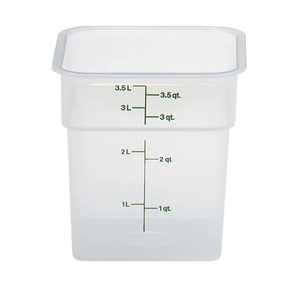 Cambro Food Storage Container with Lid (Microwave Safe and BPA-Free) - 2 Pack - Classic Series Square with Green Lid - 4 QT (Quart) - Commercial Grade for Food Prep (Translucent)