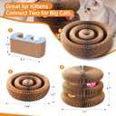 Upgraded Double Layer Curls Cardboard Cat Toy, Magic Organ Cardboard Cat Scratcher with Cat Toy Ball Track for Kitten Kitty, Foldable Accordion Interactive Cats Ball Toy for Indoor Cats