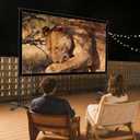 Outdoor 150inch Projector Screen with Stand, Portable Projector Screen with Carry Bag, Indoor 4K HD Movie Projection Screen for World Cup Outside Home Theater Backyard, 16:9
