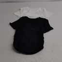 Womens 2 Piece Shirts Short Sleeve Crew Neck Ruched Stretch Fitted Tee Shirts Crop Tops (Small, Black,white)