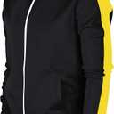 SCREENSHOT-Track Jacket Mens Urban Hip Hop Premium Track Jacket - Slim Fit Side Taping Sportswear Urbanwear Streetwear Top (X-Large, S51700-black/Gold)