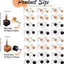 24 Pairs High Heel Replacement Tips, Women Heel Shoes Repair CapDowels Tips Pin Kit,with 6 Inch High Heel Remove Pliers, 8-12.5mm 6 Sizes Heel Tips Caps, U-Shape, Black Beige