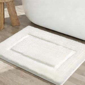 RORA White Bathroom Rugs Mat Ultra Absorbent Non-Slip Bath Mat, Plush Luxury Quick Dry Bath Rugs for Floor, Shower, Tub 18" x 24"