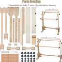 Needlework Table and Adjustable Embroidery Stand, Cross Stitch Hoop Stand, Beech Wood Tapestry Cross Stitch Embroidery Frame Holder(54.5x41.6 cm (21.5" x 16.3")) and(112.5x41.6 cm (44.3" x 16.3"))