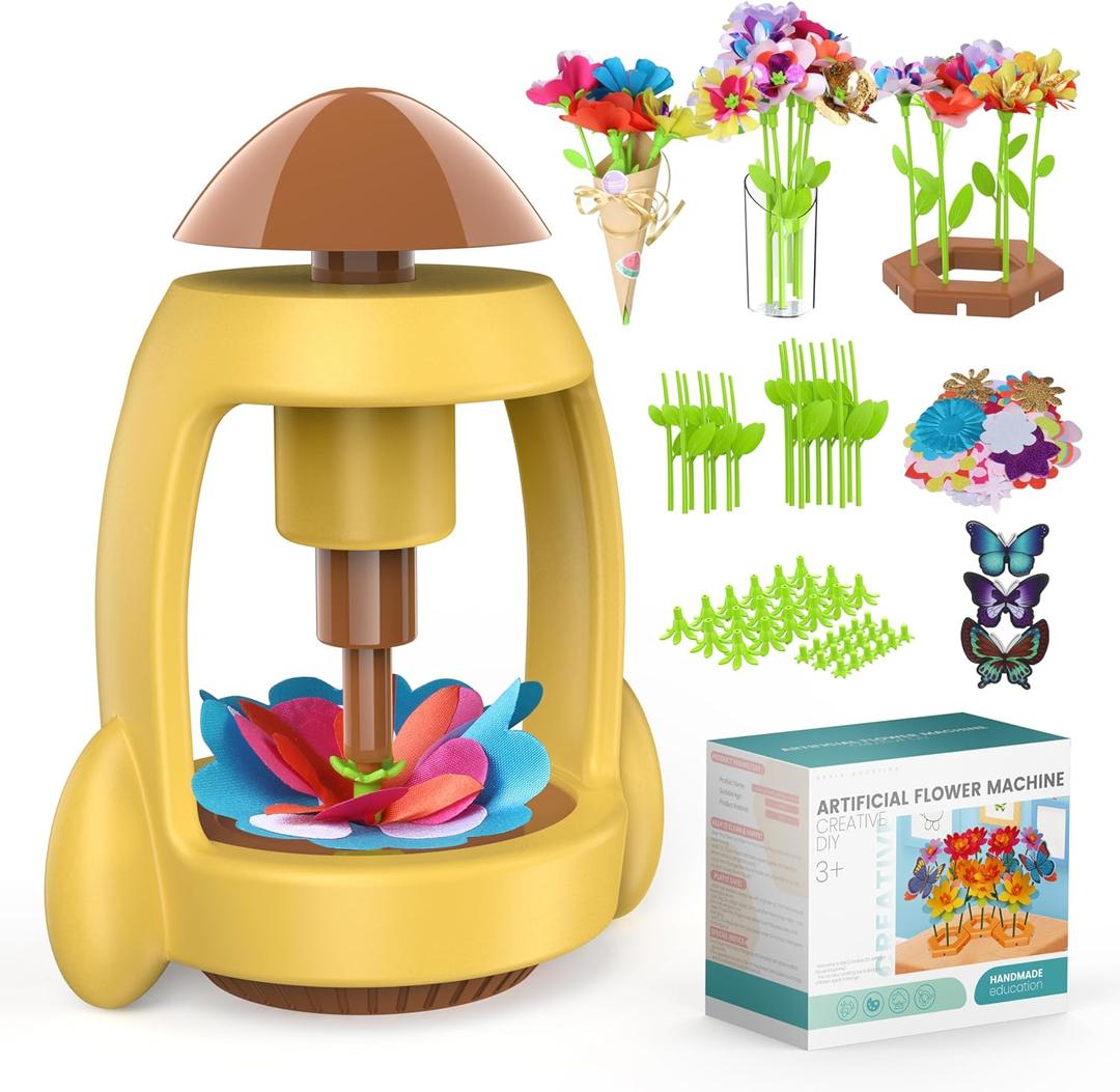 LELESUN DIY Fabric Flower Bouquets Toys, Craft Kits Toys for Kids, Flowers Market Toy, Arts & Crafts for Girls Ages 4 5 6 7 8Educational Activity Preschool, Christmas Birthday Gift for Toddler