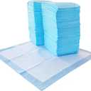 Amazon Basics Absorbent Puppy Pads for Potty Training and Incontinence, 5-Layer Leak-Proof Design, Quick-Dry Surface, Regular Size, 22 x 22 Inch, Scented, Pack of 100, Blue & White (Regular (100 Count))
