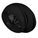 LULUSILK 100% Mulberry Silk Bonnet for Sleeping Women and Men, No More Frizzy Tangled Hair, Real Silk Sleep Cap for Curly Hair, Black, Pack of 1