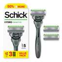 Schick Hydro Sensitive Razor, 1 Razor Handle and 3 Cartridges | Razors for Men Sensitive Skin, 1 Handle with 3 Razor Blades Refills