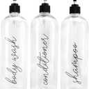Cornucopia Brands Shower Pump Bottles (Set of 3); 32oz Pump Dispensers for Shampoo, Conditioner, and Body Wash