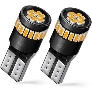 AUXITO 194 LED Bulb Amber Yellow 168 2825 W5W T10 Wedge 24-SMD 3014 Chipsets Replacement Bulbs for Car Dome Map License Plate Courtesy Step Lights (Pack of 2)