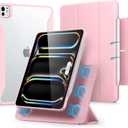 ESR for iPad Pro 11 Inch Case (M5/M4) 2025/2024, Removable Magnetic Cover, Vertical Stand, Fully Supports Pencil Pro and Pencil (USB-C), Rebound 360 Series, Pink