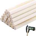 3/8 x 15 Wooden Dowel Rods 20PCS Round Wood Dowels for Crafts, Unfinished Hardwood Sticks for Macrame Arts, DIYers, Crafting, Wedding Wands and Flag Poles