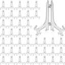 65 Pieces Clear Plastic Photo Display Stand Plate Stands for Display Picture Frame Easel Holder 5in Foldable Plate Picture Holders Desk Name Plates Holder for Weddings, Parties, Home Decoration