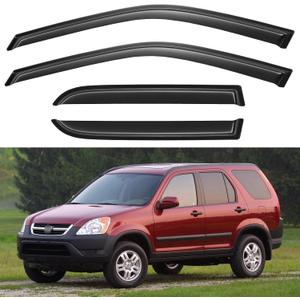 Window Visors Rain Guards for 2002 2003 2004 2005 2006 Honda CRV, Out-Channel Window Vent Wind Deflectors Visors Shades for 02 03 04 05 06 CR-V