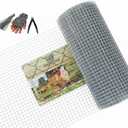 Hardware Cloth 18 Gauge Hot Dipped Galvanized Welded Wire Mesh Roll, Heavy Duty Zinc-Coated Steel Fence for Garden, Chicken Coop, Animal Cage, Outdoor Run & DIY Projects (1/2"x16'x50')