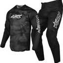 Motorcycle Jersey Pant Combo MX Motocross Gear Set Cycling Dirt Bike Mountain Bike Offroad Racewear Adult (Black White, Jersey XXXXL / Pants W42